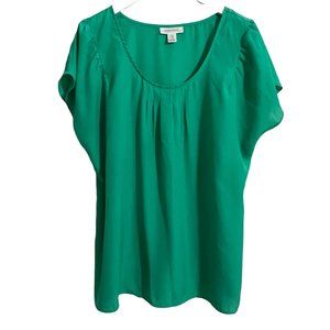 Motherhood Maternity Teal Green Scoop Neck Blouse Size XL